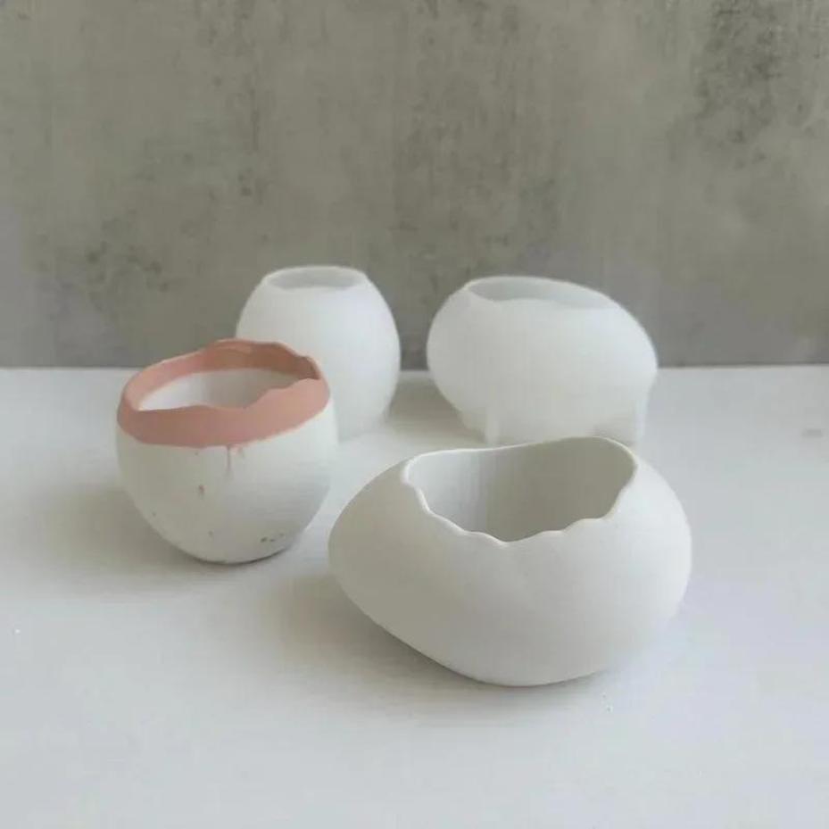 Candle Making Jelly - Plaster Handmade Mold Egg-shaped Flower Pot