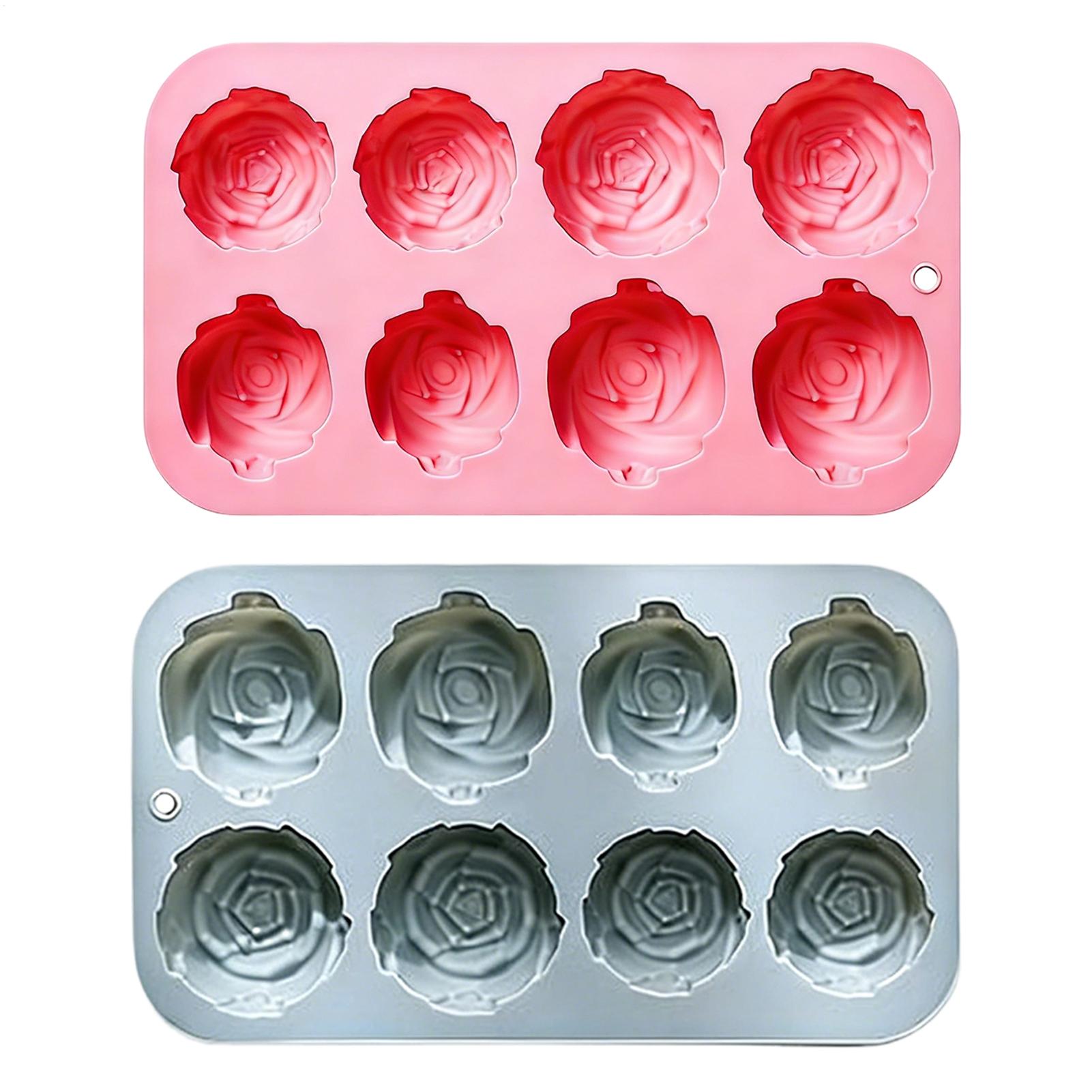 Candle Making Items - 8 Holes Rose Flower Silicone Molds