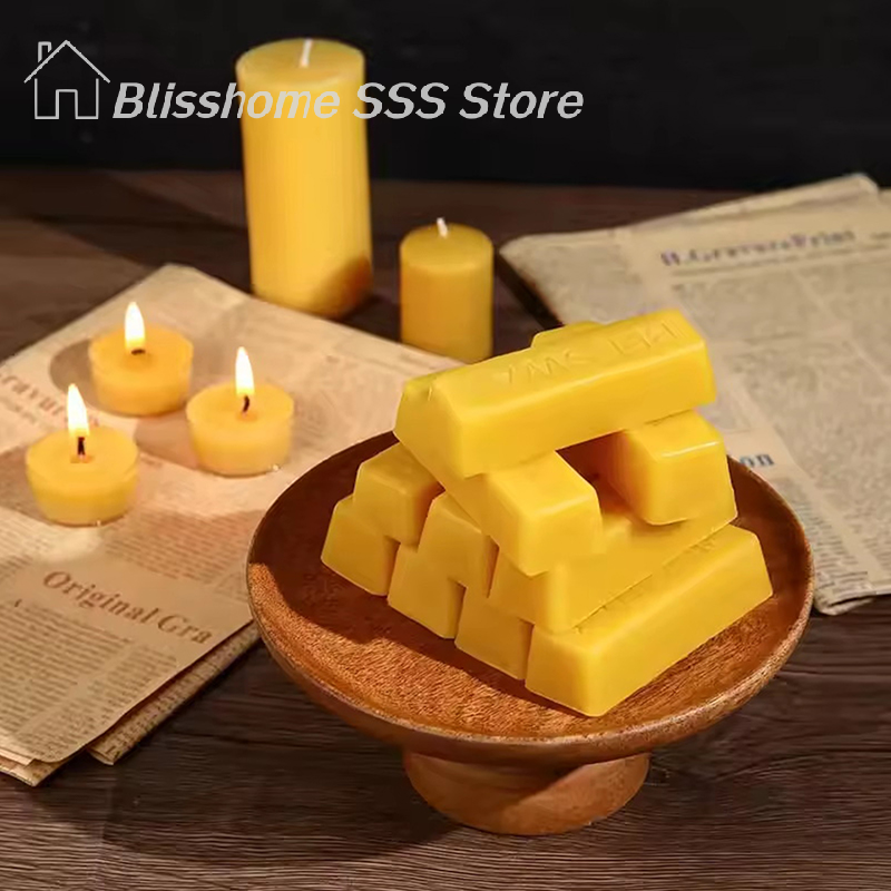 【S】4/8Pcs Pure Beeswax Blocks, - Candle Making Wax Melter บทวิจารณ์และราคา