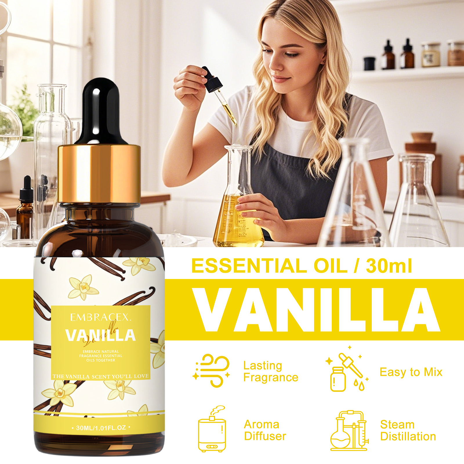 30ml Vanilla Essential Oil Per - Candle Making And Perfume บทวิจารณ์และราคา