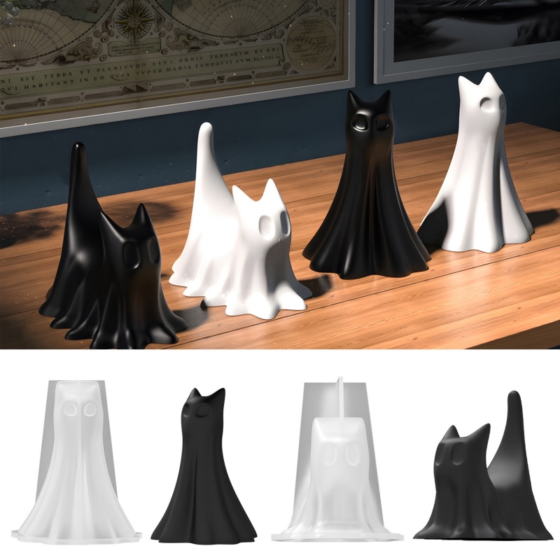Ghost Cat Halloween Desktop Or - Candle Making Items บทวิจารณ์และราคา
