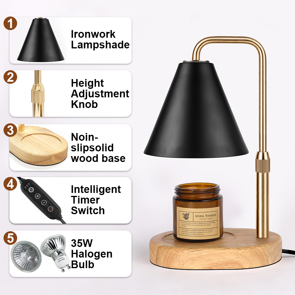 Black Candle Warmer Lamp with  - Candle Making Wax Melter บทวิจารณ์และราคา