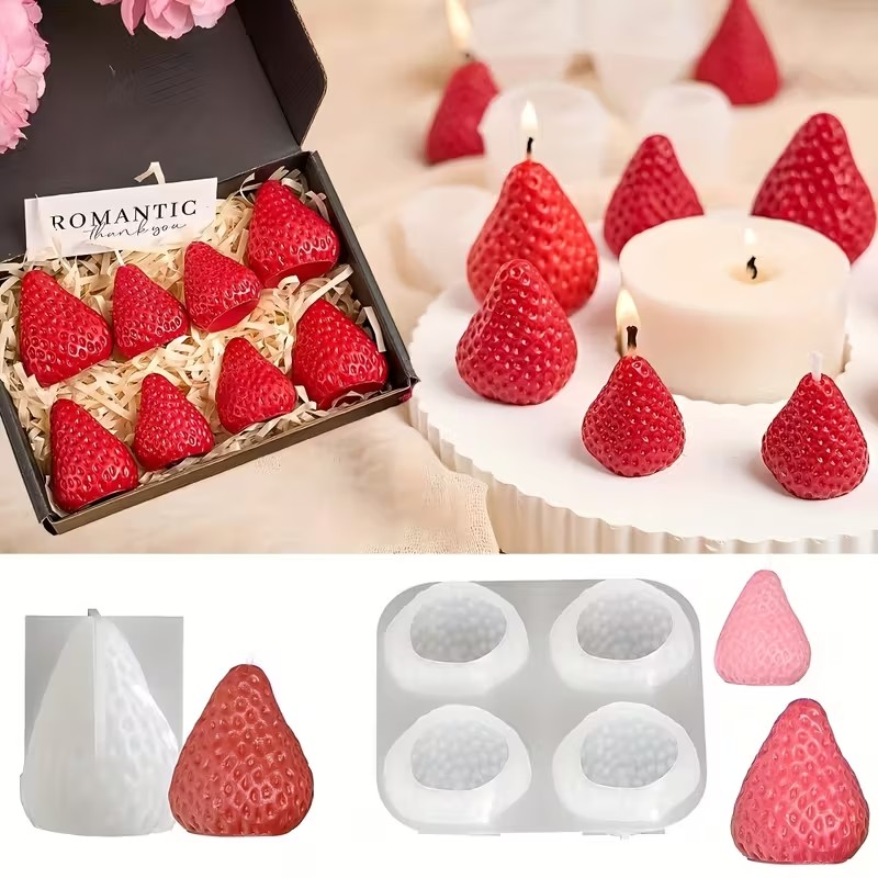 Strawberry Silicone Candle Mol - Candle Making Items บทวิจารณ์และราคา