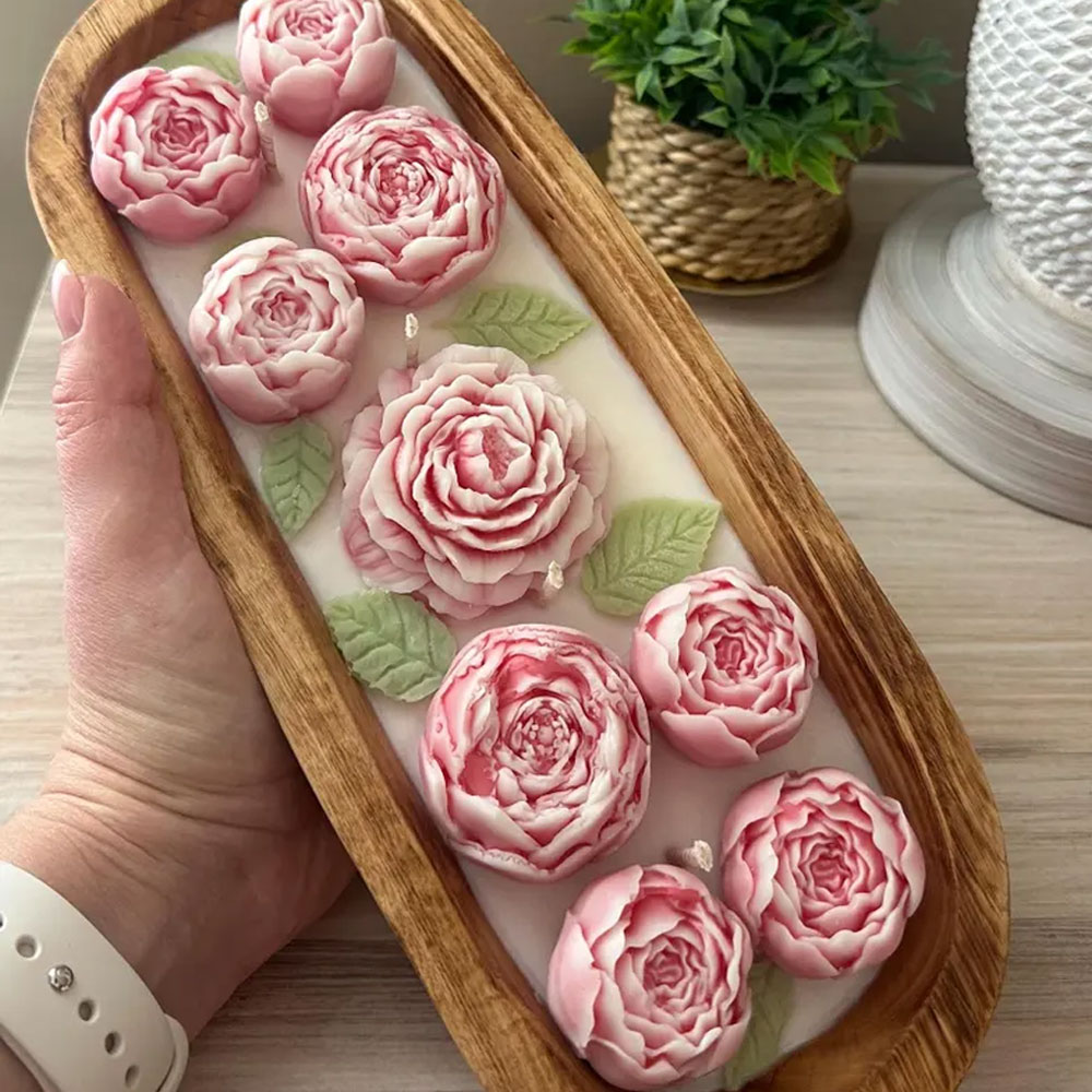 Peony Rose Silicone Candle Mol - Candle Making Austin บทวิจารณ์และราคา