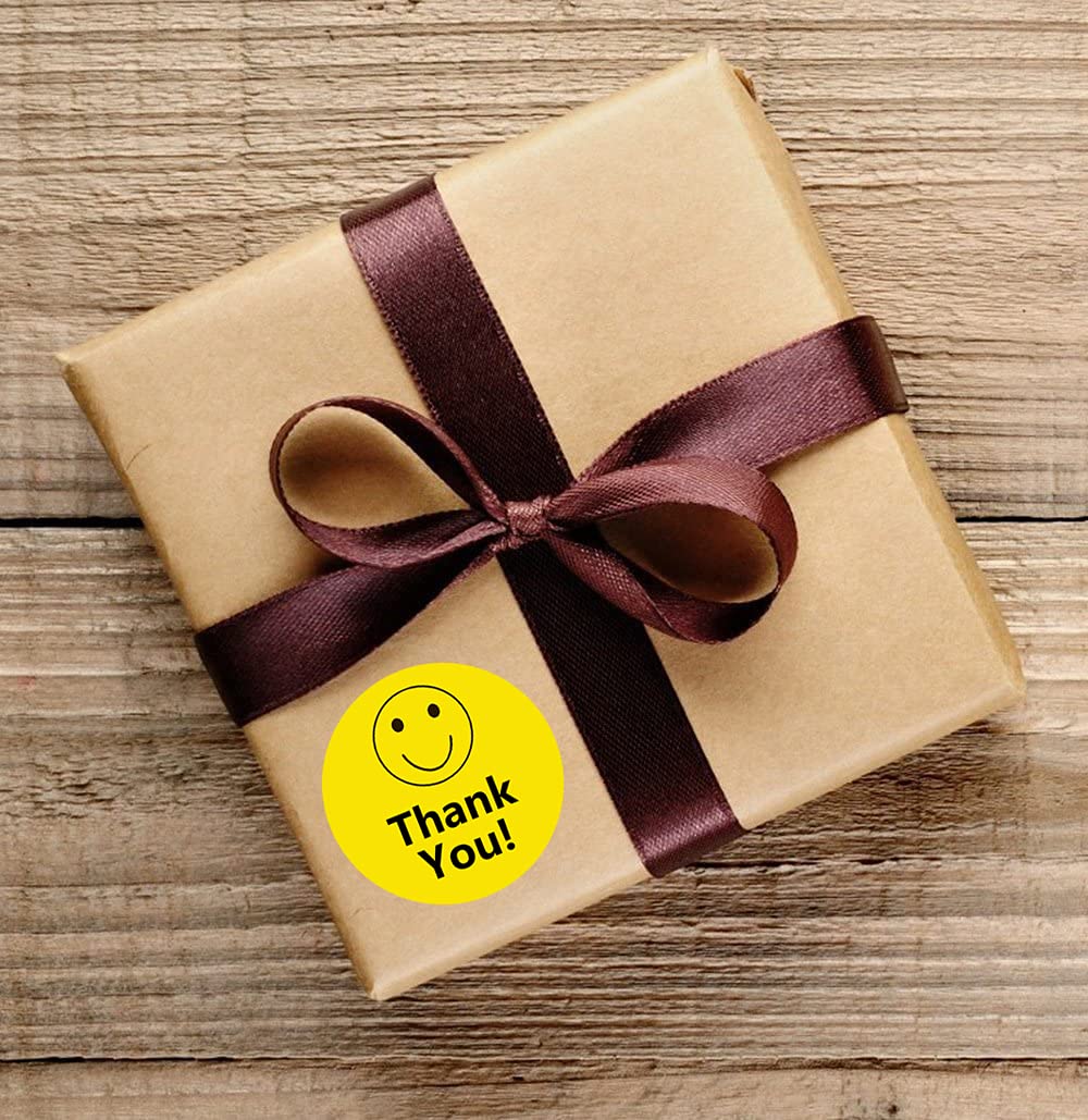 Smile Thank You Stickers,Yello - Label Sticker Round บทวิจารณ์และราคา