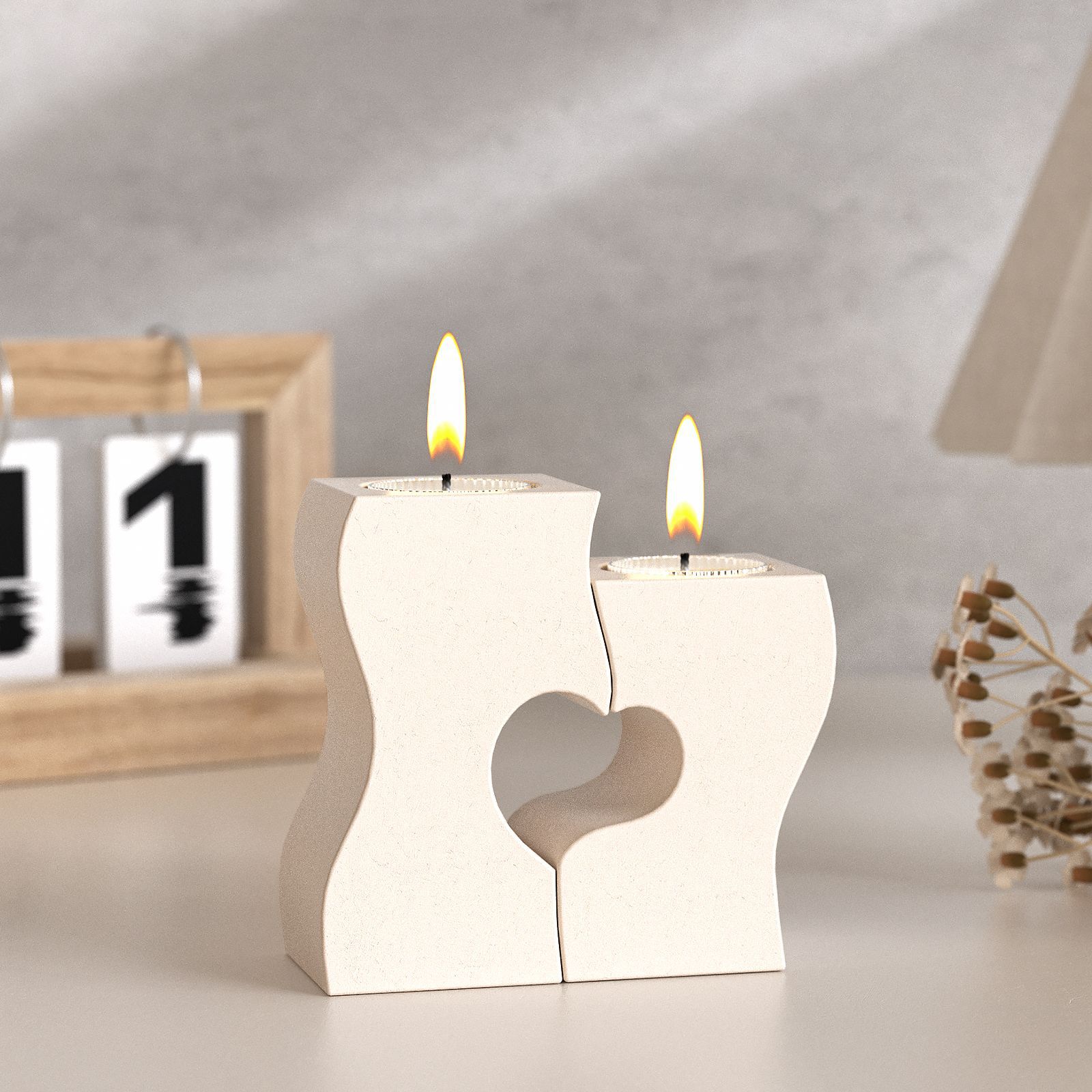 S Heart Candlestick Silicone M - Candle Making Items บทวิจารณ์และราคา