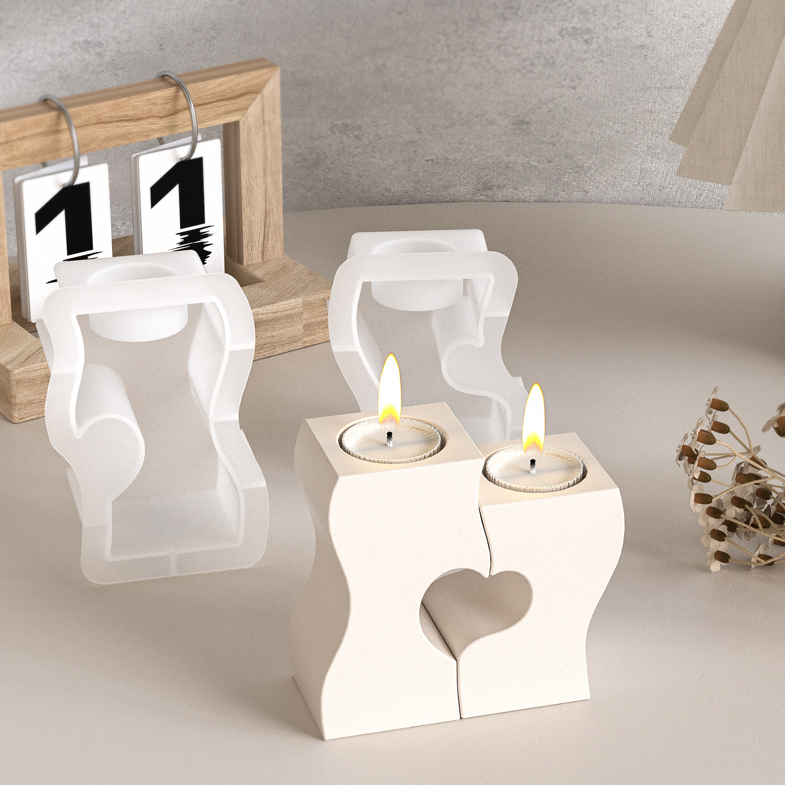 S Heart Candlestick Silicone M - Candle Making Items บทวิจารณ์และราคา
