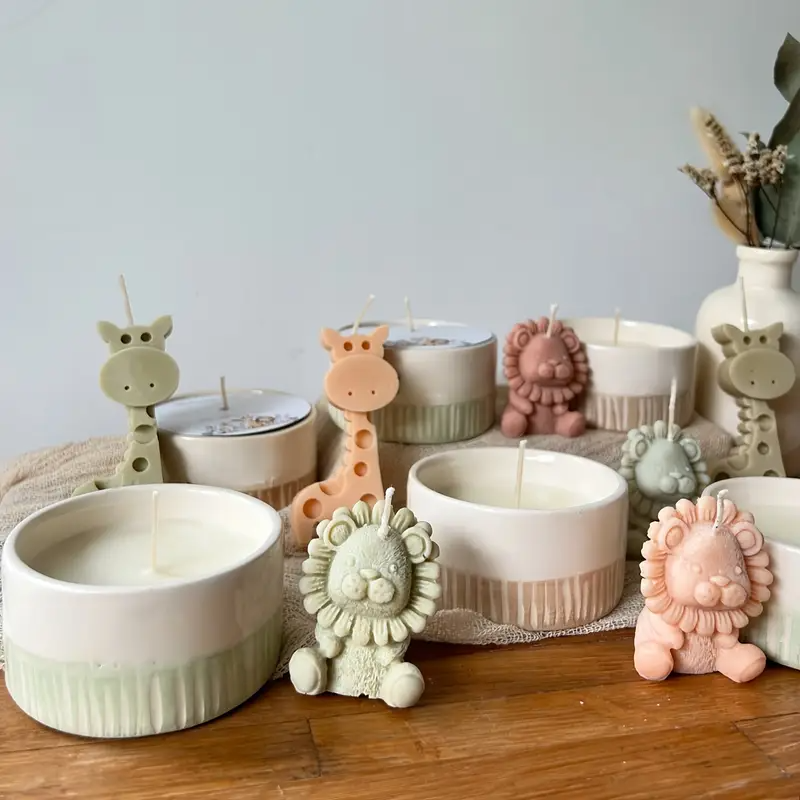 Cute Cartoon Lion & Giraffe Sc - Candle Making Jelly บทวิจารณ์และราคา