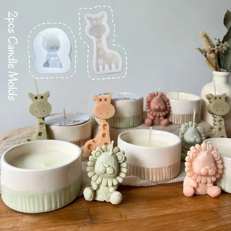 Cute Cartoon Lion & Giraffe Sc - Candle Making Jelly บทวิจารณ์และราคา