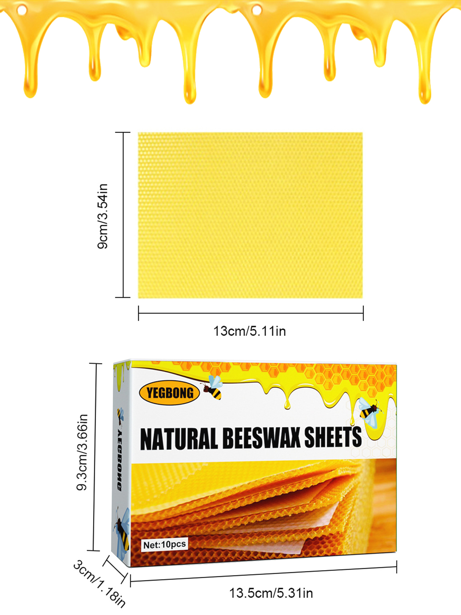 10Pcs Natural Honeycomb Bee Wa - Candle Making Wax Melter บทวิจารณ์และราคา