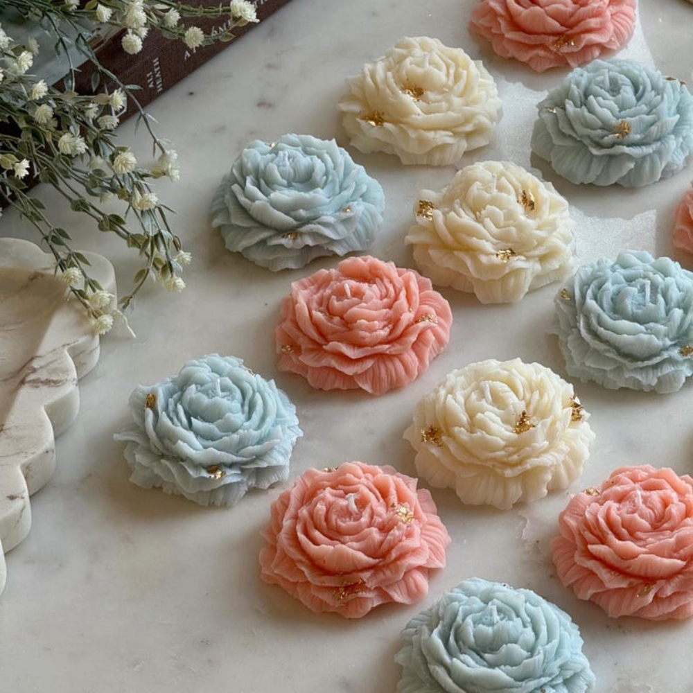 1-2PCS Peony Candles Silicone  - Candle Making Austin บทวิจารณ์และราคา