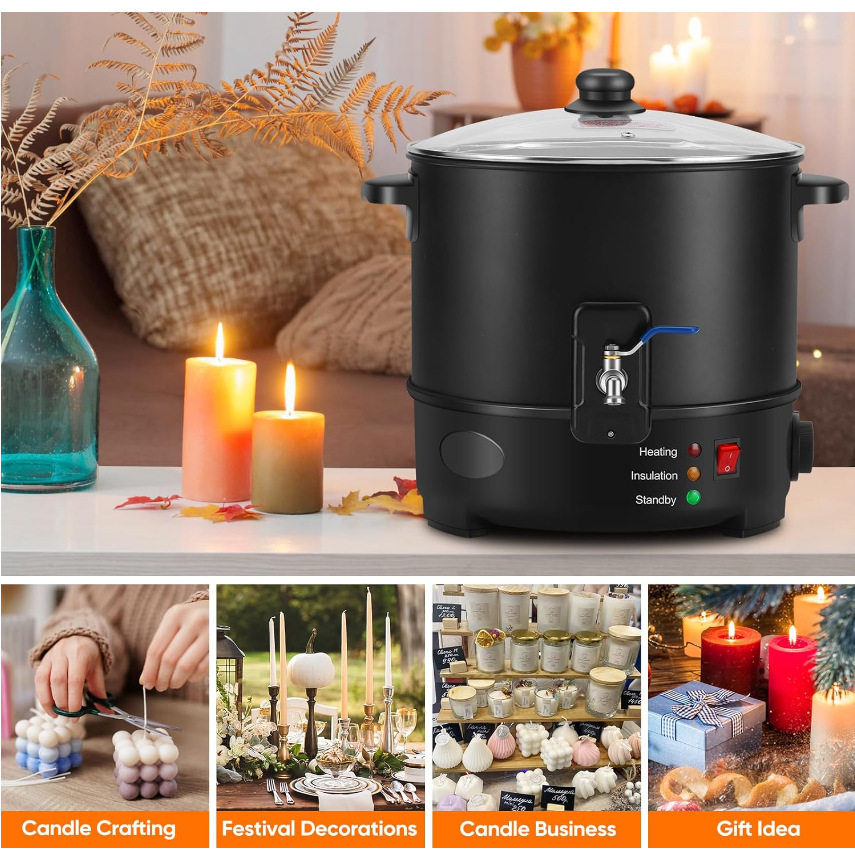 EU US Plug Electric Melting Ca - Candle Making Wax Melter บทวิจารณ์และราคา