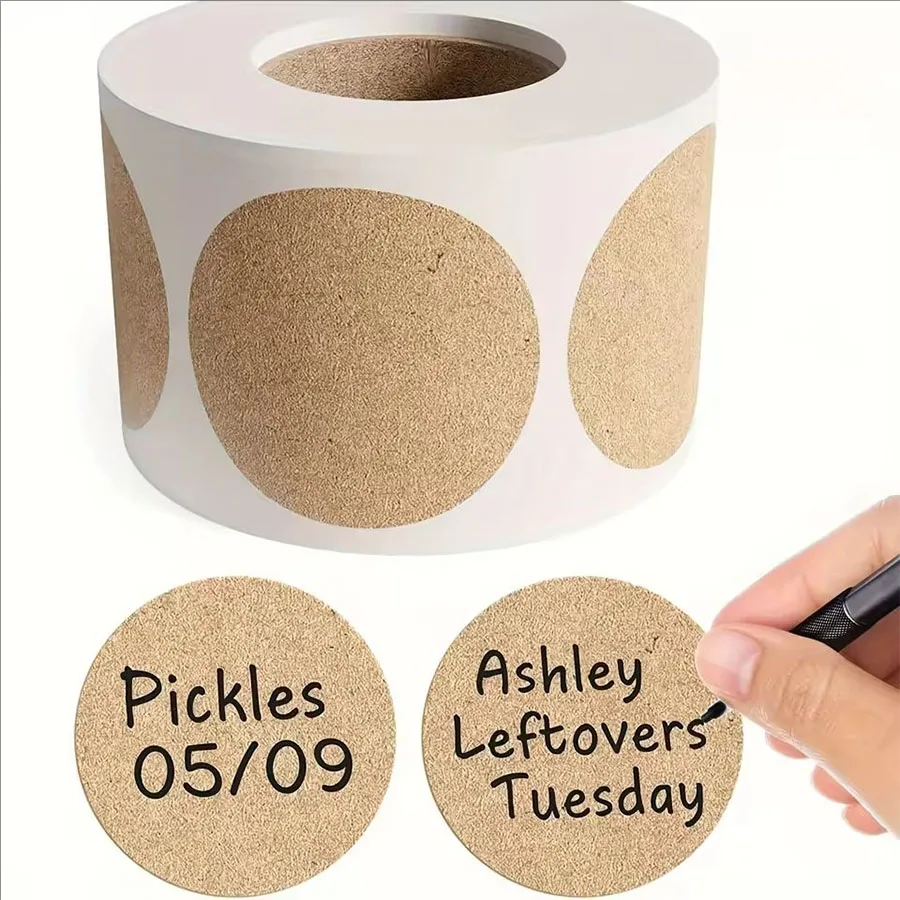 500 Pcs / 1 Roll ，kraft Round  - Label Sticker Round บทวิจารณ์และราคา