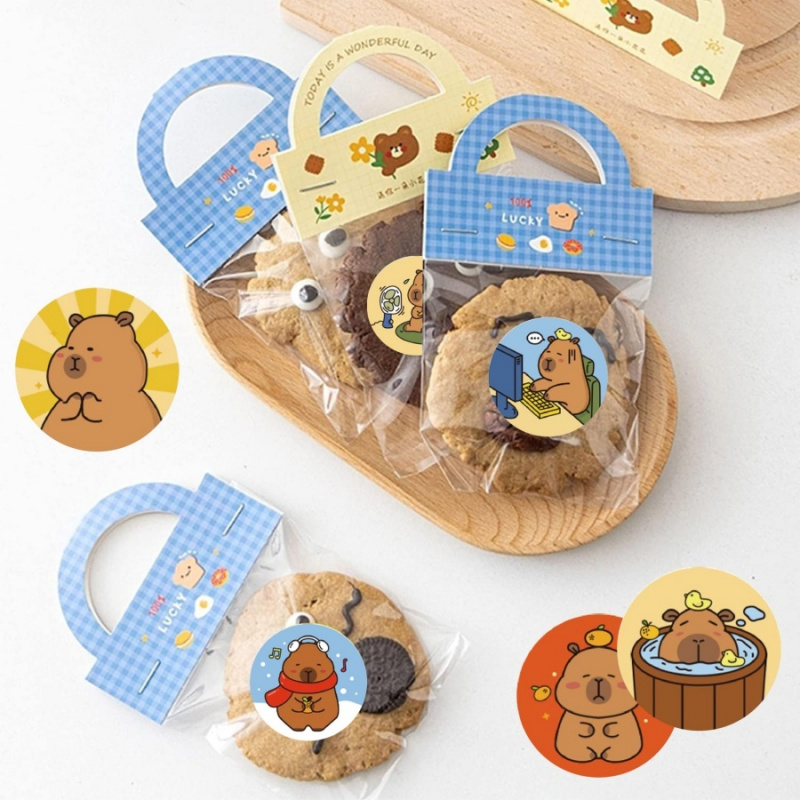 500pcs/pack Capybara Stickers  - Label Sticker Round บทวิจารณ์และราคา