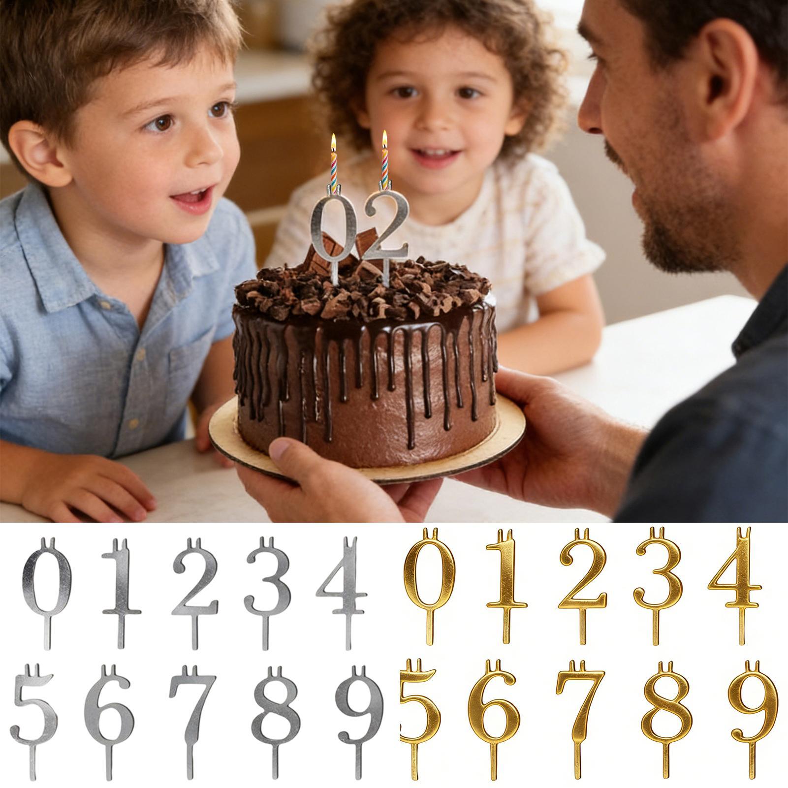 10pcs 0-9 Number Cake Toppers  - Candle Making Items บทวิจารณ์และราคา